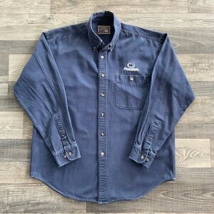 90s Upstream Penn State Nittany Lions Button-Down Shirt Men's LARGE Navy Blue